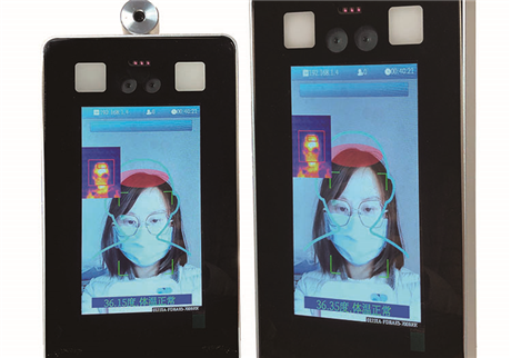 辦公大樓使用人臉測(cè)溫一體機(jī)，有序出入減少時(shí)間